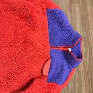 Fuzzy, pink and purple sweater. Size medium